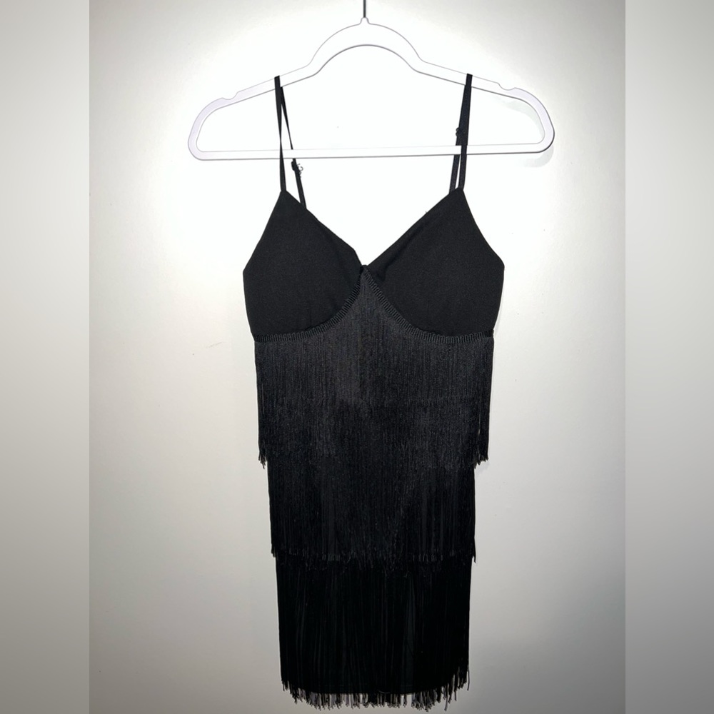 Sexy Black Fringe Dress